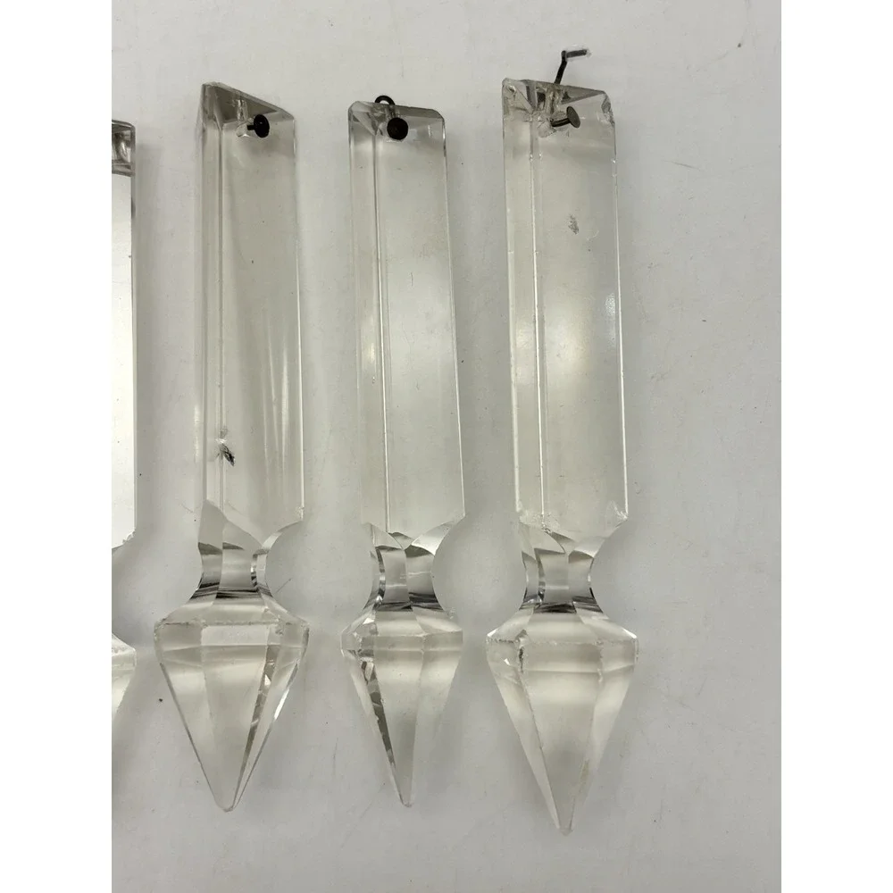 Chandelier Crystal Prism Spear Spike Lot of 8 Vintage *chips